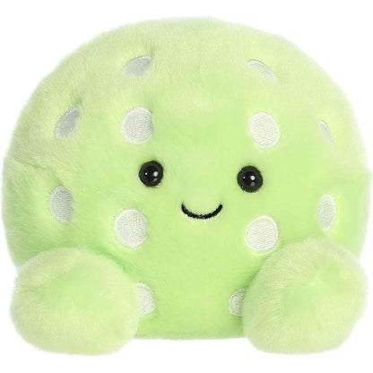 A close-up front portrait thumbnail of the Steve Pickleball plush showing its black eyes, sweet smiling mouth, and round shape.