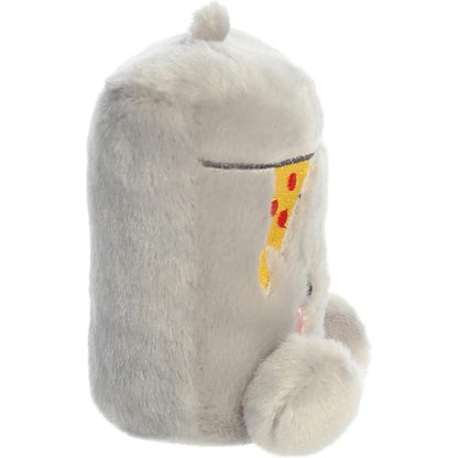 The right side profile thumbnail of the sitting grey trashcan plush highlighting its round cylindrical shape and top lid line.