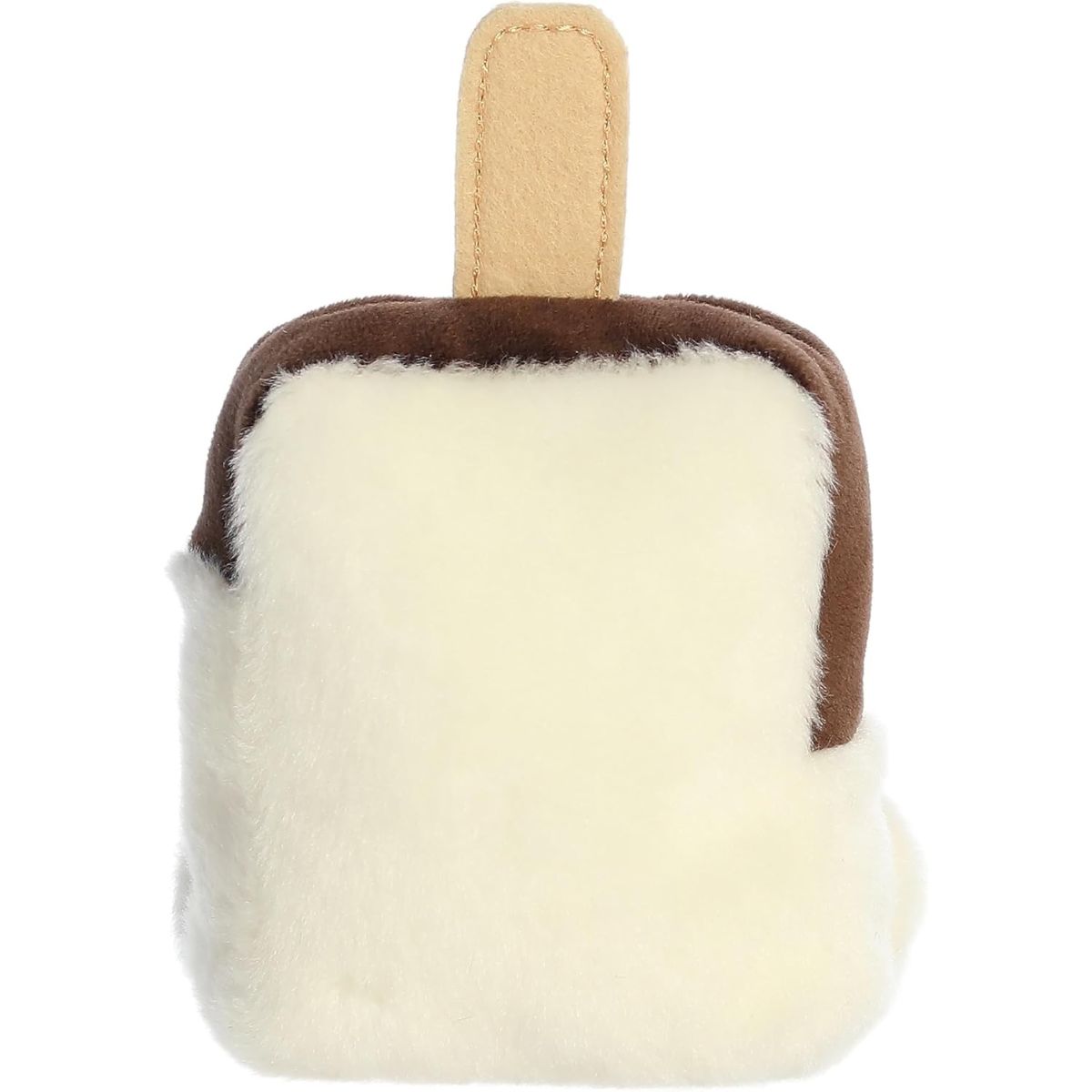 The rear thumbnail view of the cream and chocolate Aurora food plush toy showing the back of the chocolate dip and tan stick.