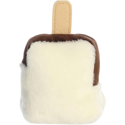 The rear thumbnail view of the cream and chocolate Aurora food plush toy showing the back of the chocolate dip and tan stick.