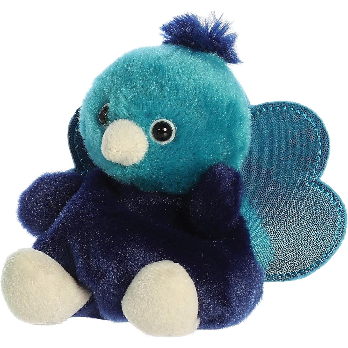 A secondary front-angled thumbnail view of the Elton Peacock plush showing its outspread wings and cute bird details.