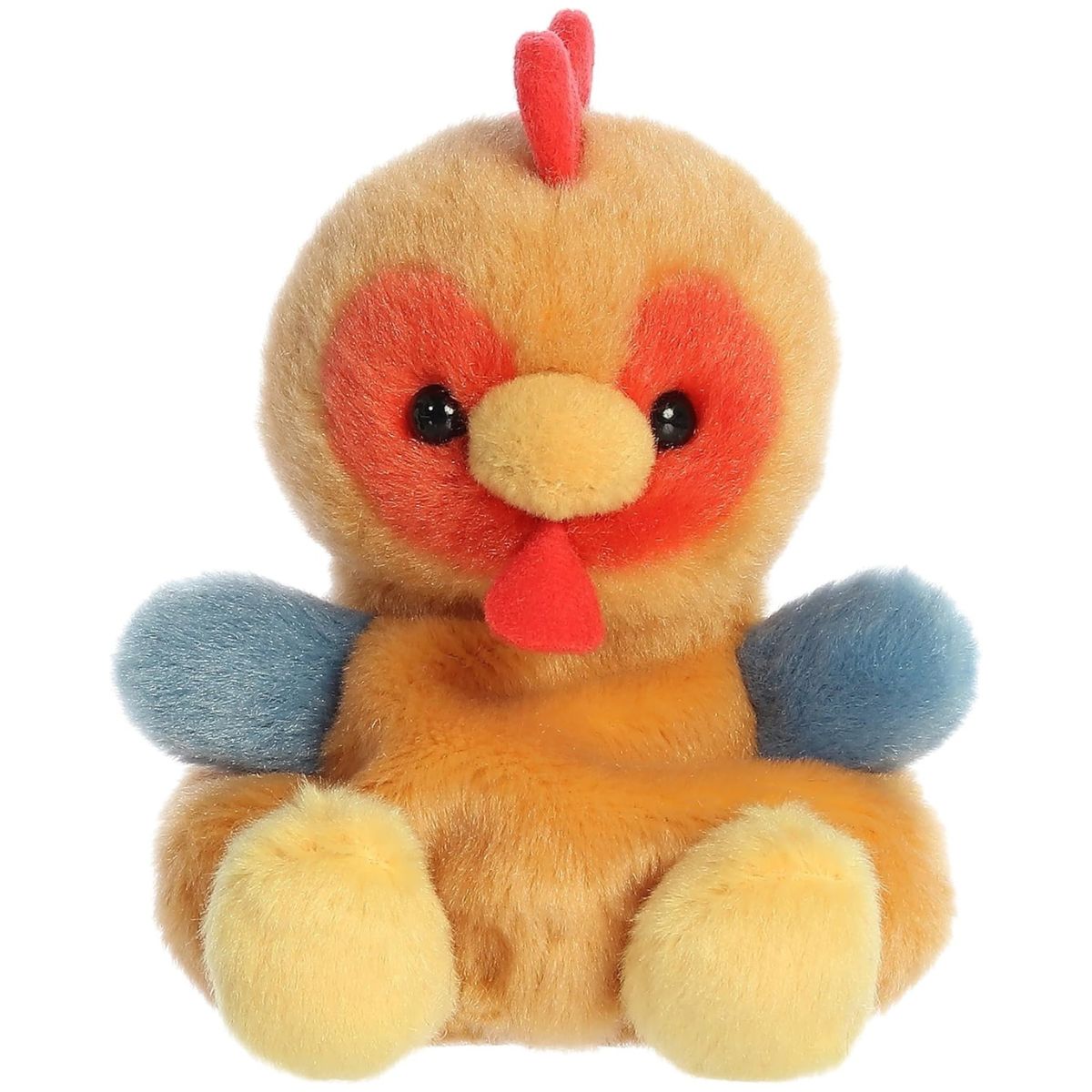 A close-up front portrait thumbnail of the Red Rooster plush showing its black button eyes, yellow beak, and red wattle decoration.