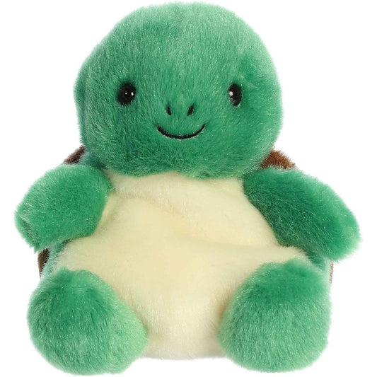 A close-up front portrait thumbnail of the green Honu Sea Turtle plush showing its embroidered smile and front flippers.