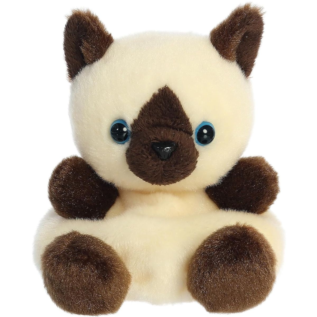 A close-up front portrait thumbnail of the Dusty Siamese cat plush showing its blue eyes, dark brown ears, and sitting paws.