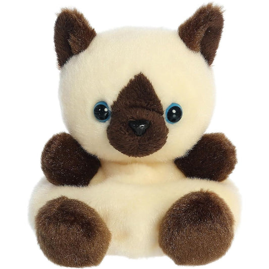 A close-up front portrait thumbnail of the Dusty Siamese cat plush showing its blue eyes, dark brown ears, and sitting paws.