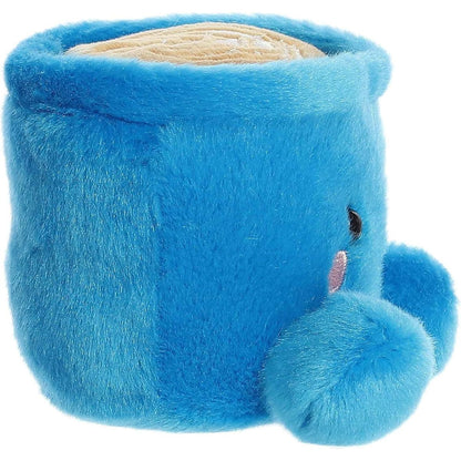 The right side profile thumbnail of the blue coffee mug plush highlighting its plush handle and round fabric feet.