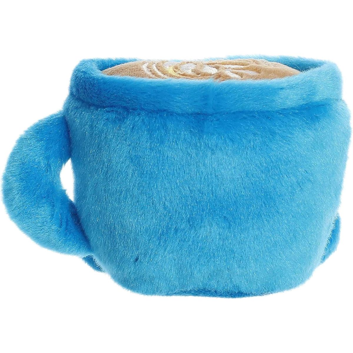 The rear thumbnail view of the blue Aurora cafe plush toy displaying its smooth backing and clean mug shape.