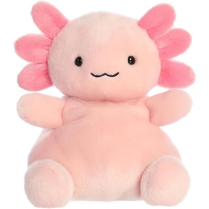 Front view of the 8-inch Aurora Palm Pals Ax Axolotl light pink stuffed animal.
