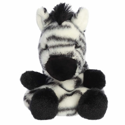A direct front close-up shot of the mini Grevy Zebra plush showing its sweet face and velvety black muzzle.