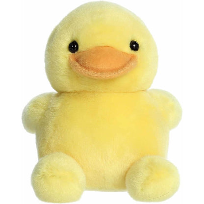 A direct front portrait thumbnail of the mini Tubby Rubber Ducky plush showing its symmetrical face and small side wings.