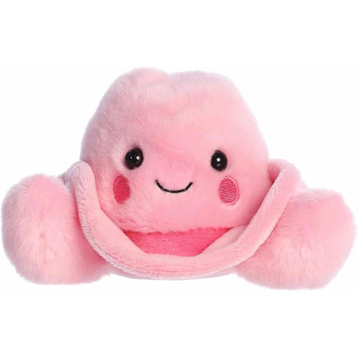 A close-up front portrait thumbnail of the Sally Cowgirl Hat plush highlighting its happy embroidered smile and rosy pink cheeks.