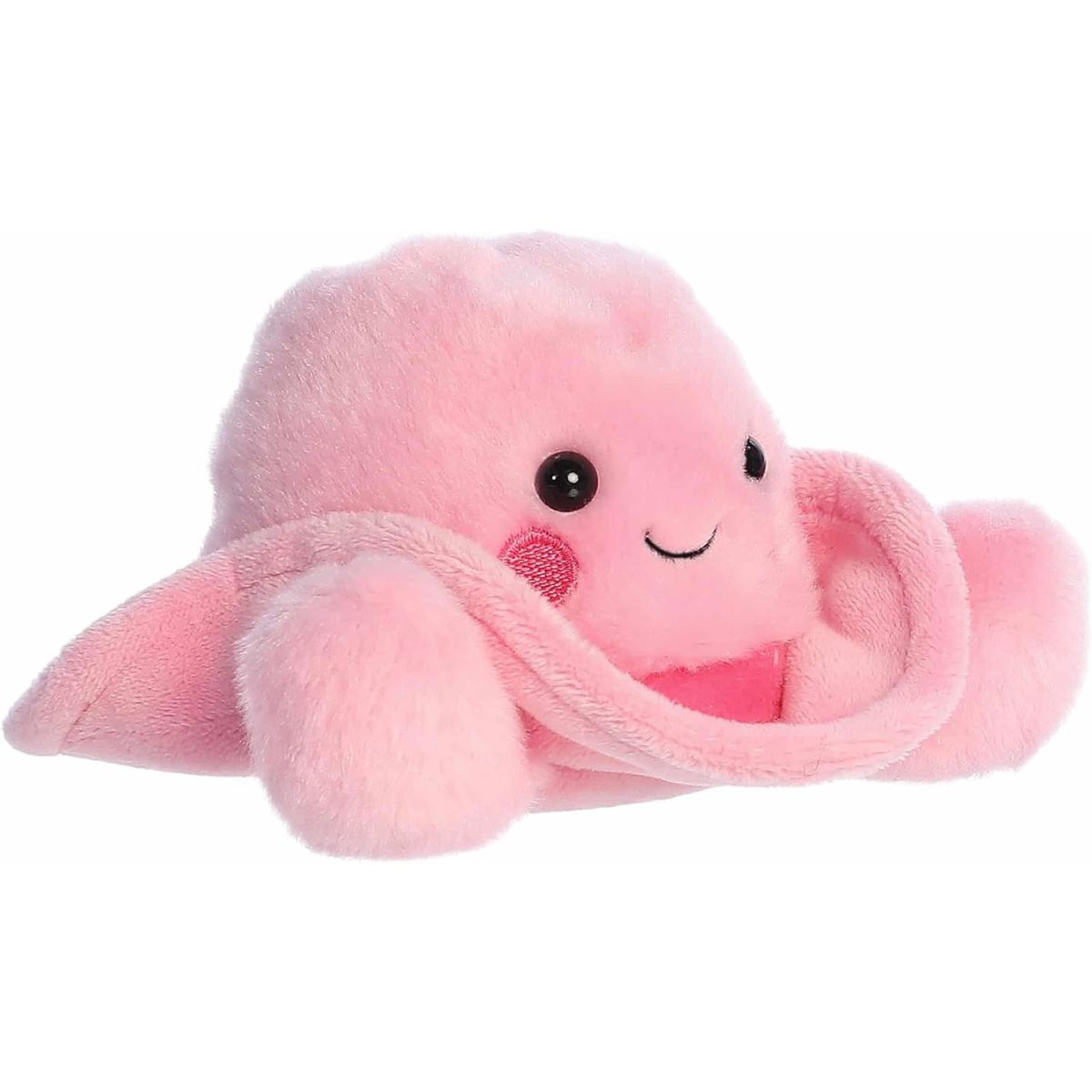The right side profile thumbnail of the sitting pink hat plush showing the sloped back of the cowgirl crown and upturned brim edge.