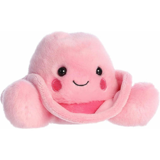 Aurora Palm Pals Sally 5-inch Pink Cowgirl Hat plush stuffed toy sitting forward with a bubblegum pink crown, a magenta hatband, and a curved brim.