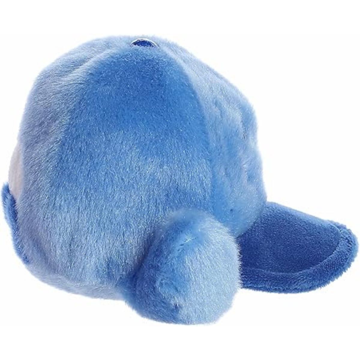 Side profile of the Aurora Palm Pals Sawyer baseball cap plush showing its curved brim and little arm.