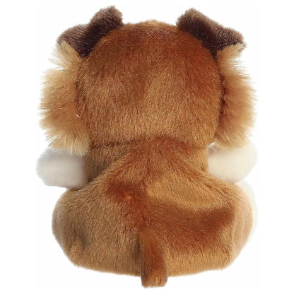The rear thumbnail view of the brown Aurora dog stuffed toy displaying its soft golden-brown back fur and dark ears.