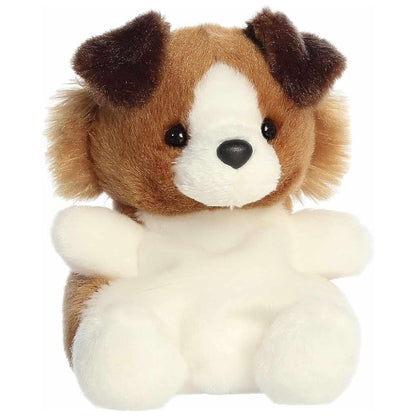 Aurora Palm Pals Fia 5-inch Sheltie plush stuffed dog toy sitting forward with brown and white fur and floppy dark ears.