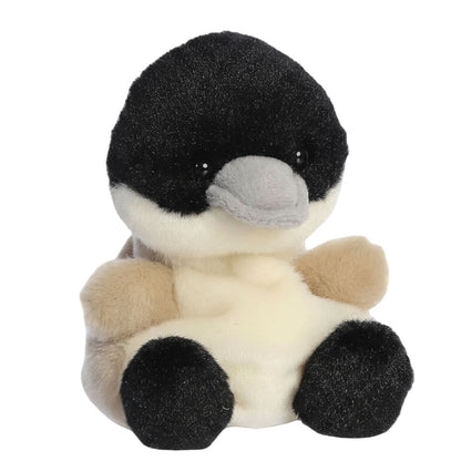 Aurora Palm Pals Alberta 5-inch Canadian Goose plush stuffed toy sitting forward with a black head, grey beak, and cream body.