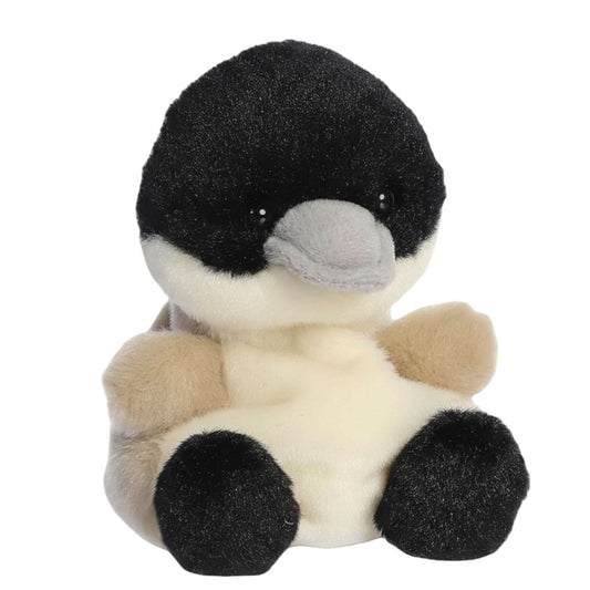 Aurora Palm Pals Alberta 5-inch Canadian Goose plush stuffed toy sitting forward with a black head, grey beak, and cream body.