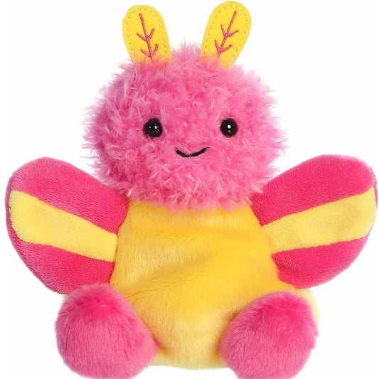 A close-up front portrait thumbnail of the Astrid Rosy Maple Moth plush showcasing her sweet smiling face and pink-and-yellow striped wings.