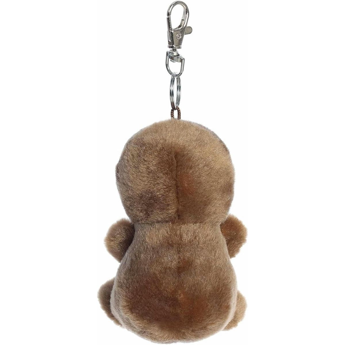 Detail of Slomo the Sloth’s cream face, brown eye mask, and friendly embroidered expression.