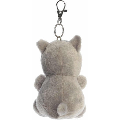 Back view of the Aurora husky clip-on showcasing its soft grey plush back and tiny tail.