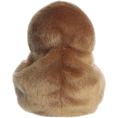 Direct back view of the cuddly brown Palm Pals kiwi bird stuffed animal.