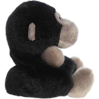 Side profile of the Aurora Palm Pals Gunga Gorilla plush highlighting its little ears and round shape.