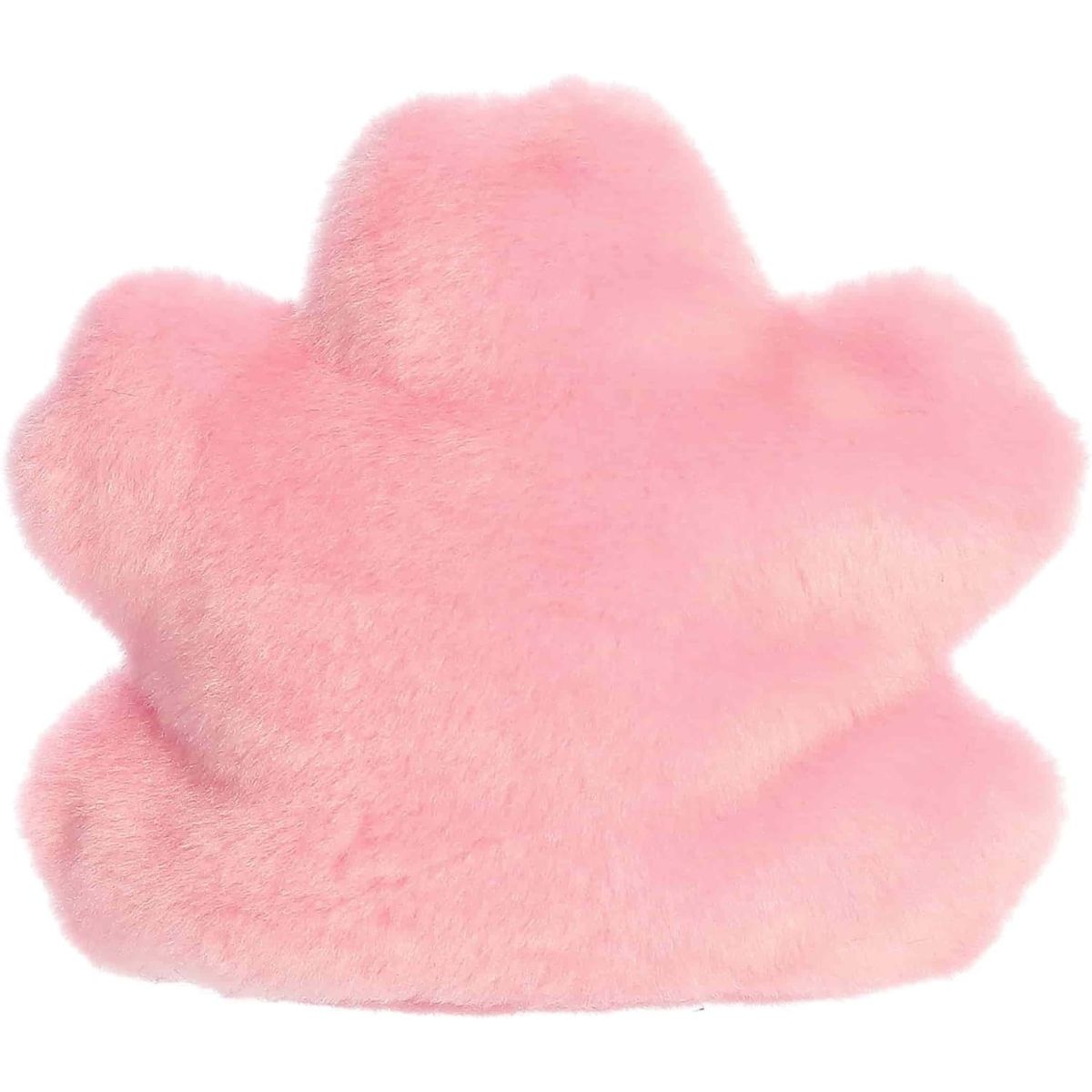 Back view of the Aurora flower plush showcasing its soft, solid pastel pink plush texture.