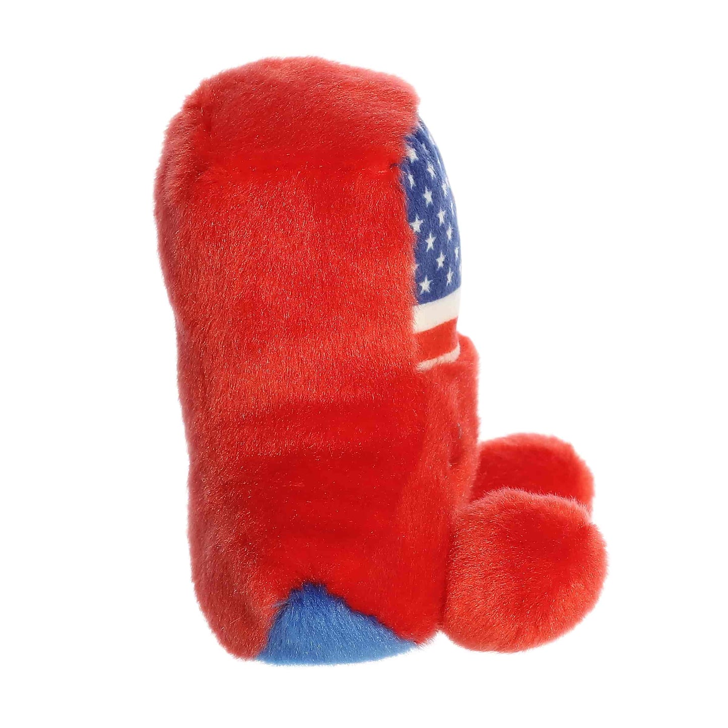 Side profile view of the Palm Pals Americana boot highlighting its chunky western shape and blue bottom edge.