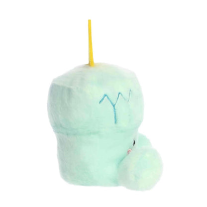 Side profile of the Aurora Palm Pals Republic Torch plush highlighting its flame and round base.