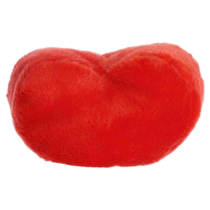 Direct back view of the cuddly red Palm Pals heart stuffed animal.