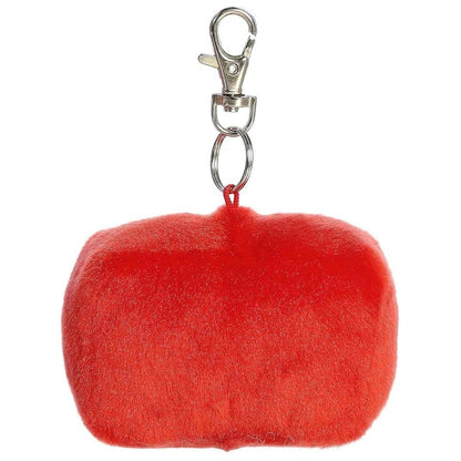 Back view of the Aurora Palm Pals flag plush toy showing its solid soft red plush back.
