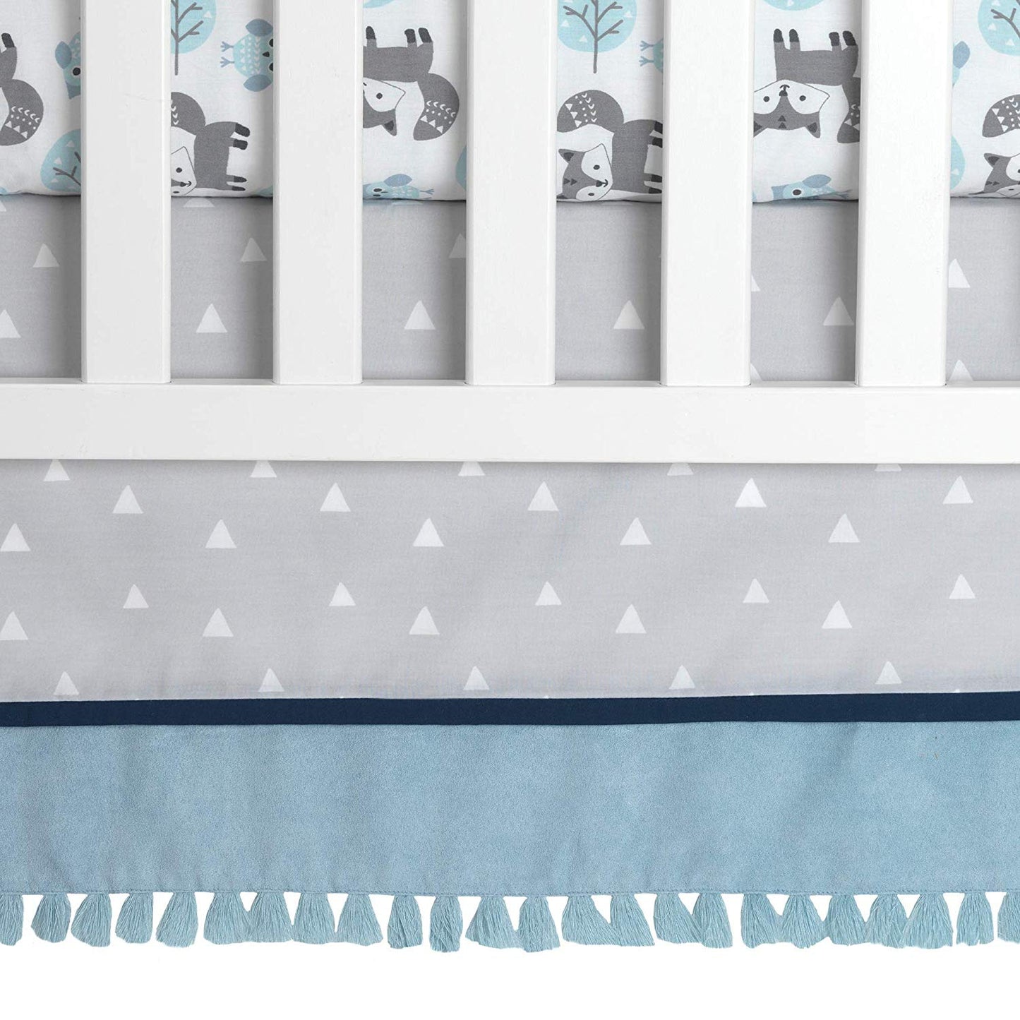 Lambs & Ivy Stay Wild Animal Arrow 4 Piece Crib Bedding Set, Gray/Blue