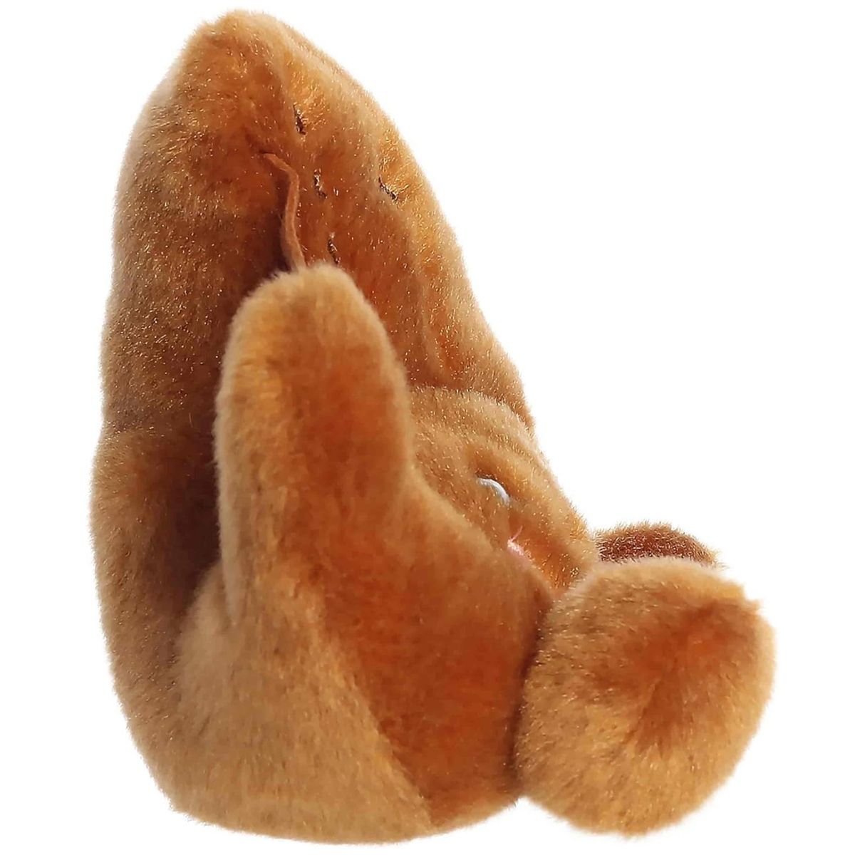 Side angle of the Tag Baseball Glove toy highlighting its curved glove shape and soft texture.