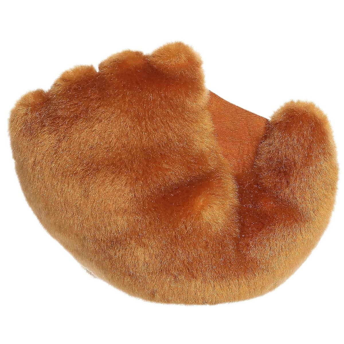 Rear look at the brown sports-themed plush emphasizing its smooth, rounded back.