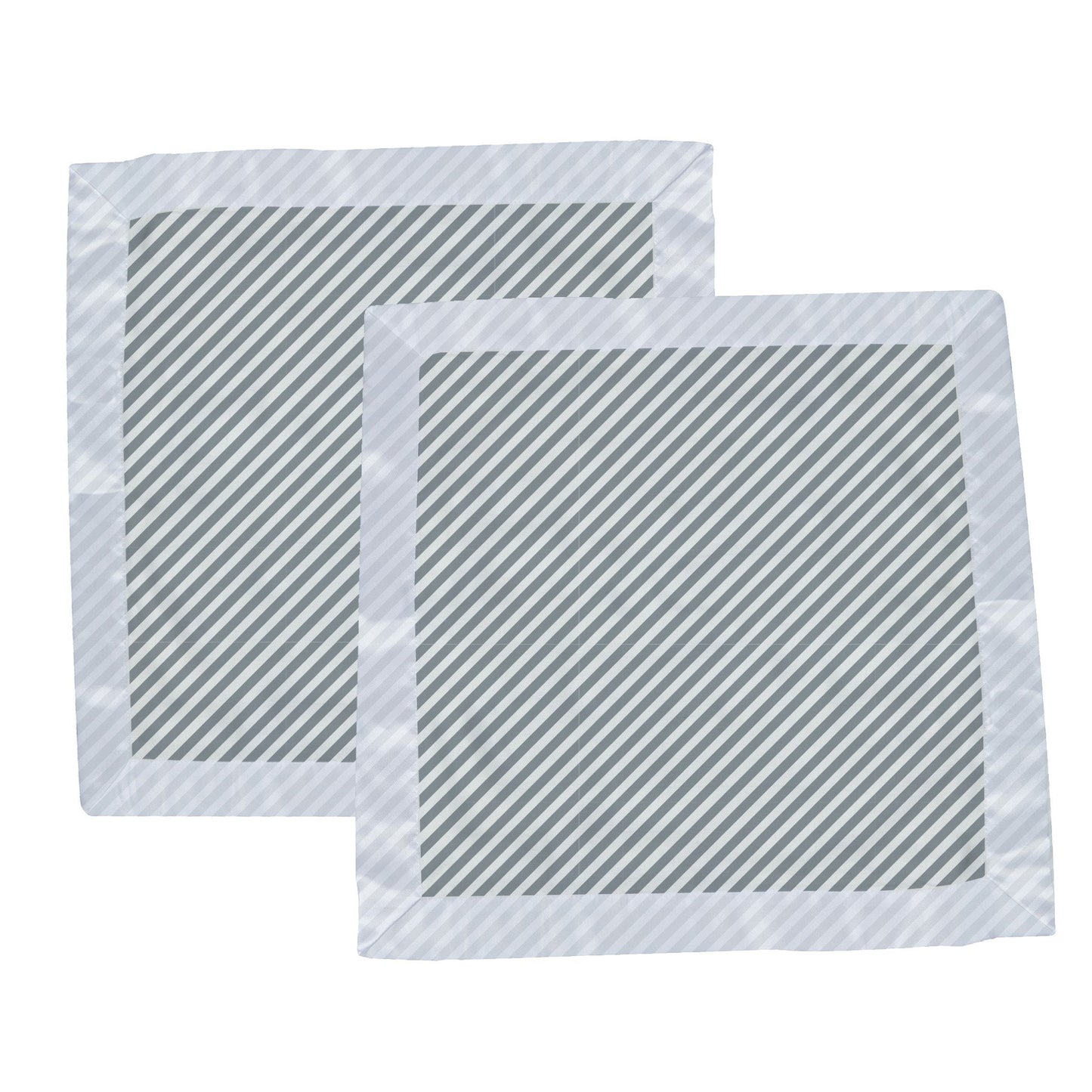 Two identical Newcastle Classics Finley Stripe bamboo lovey blankets displayed side-by-side.