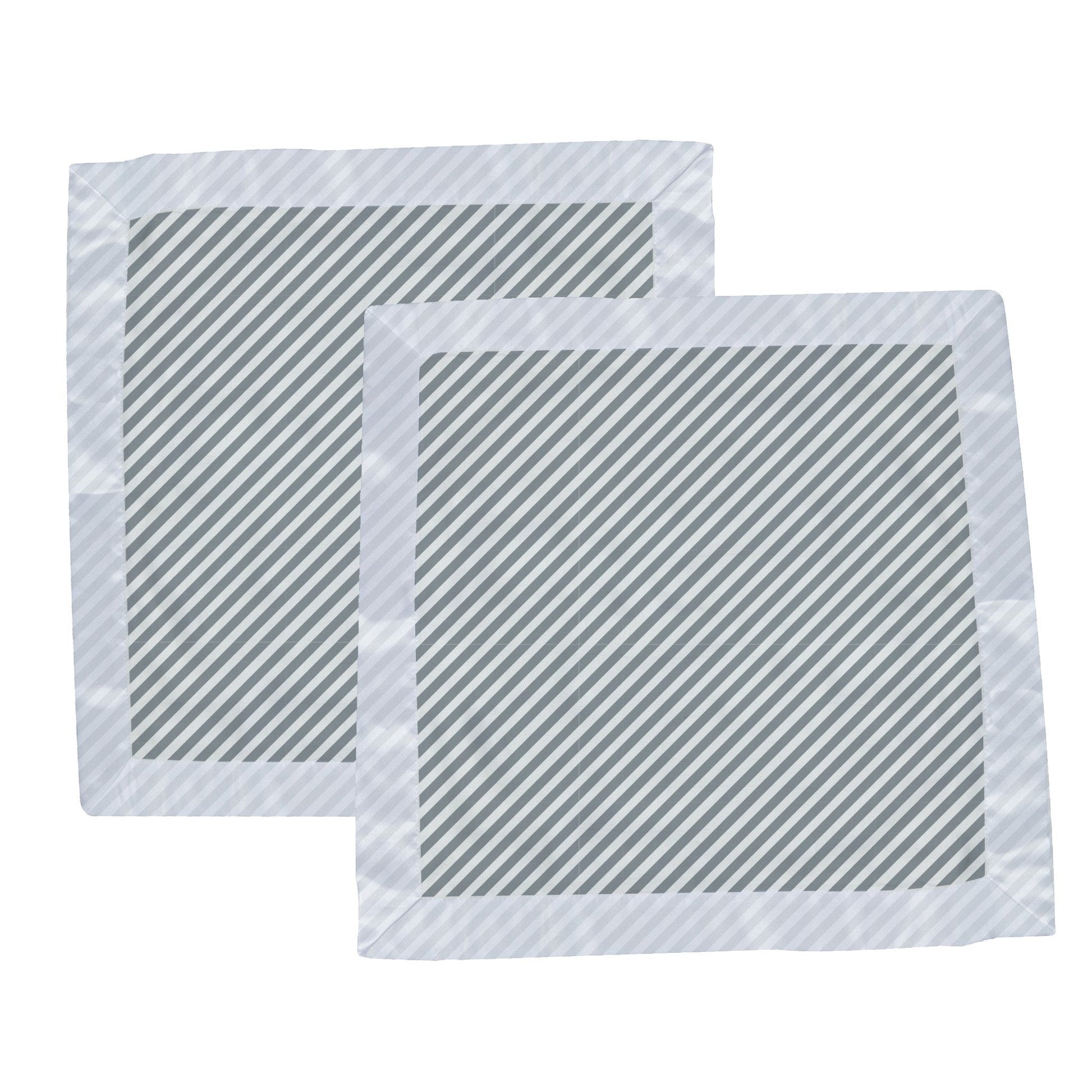 Two identical Newcastle Classics Finley Stripe bamboo lovey blankets displayed side-by-side.