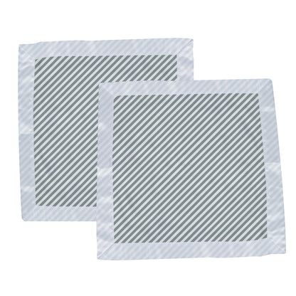 Two identical Newcastle Classics Finley Stripe bamboo lovey blankets displayed side-by-side.