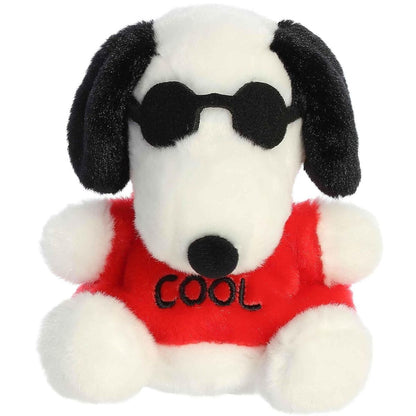 Front view thumbnail of the cute Snoopy Joe Cool plush sitting straight, highlighting his embroidered sunglasses and red t-shirt.