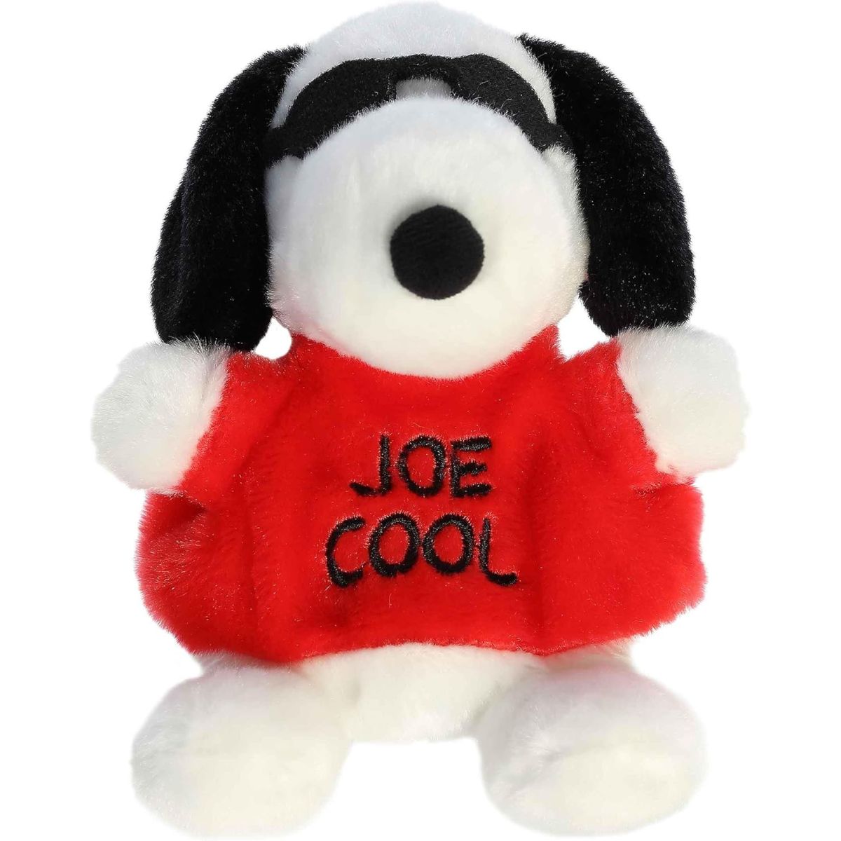 Another front view thumbnail of the smiling Snoopy Joe Cool plush clearly displaying "JOE COOL" stitched across his bright red shirt.