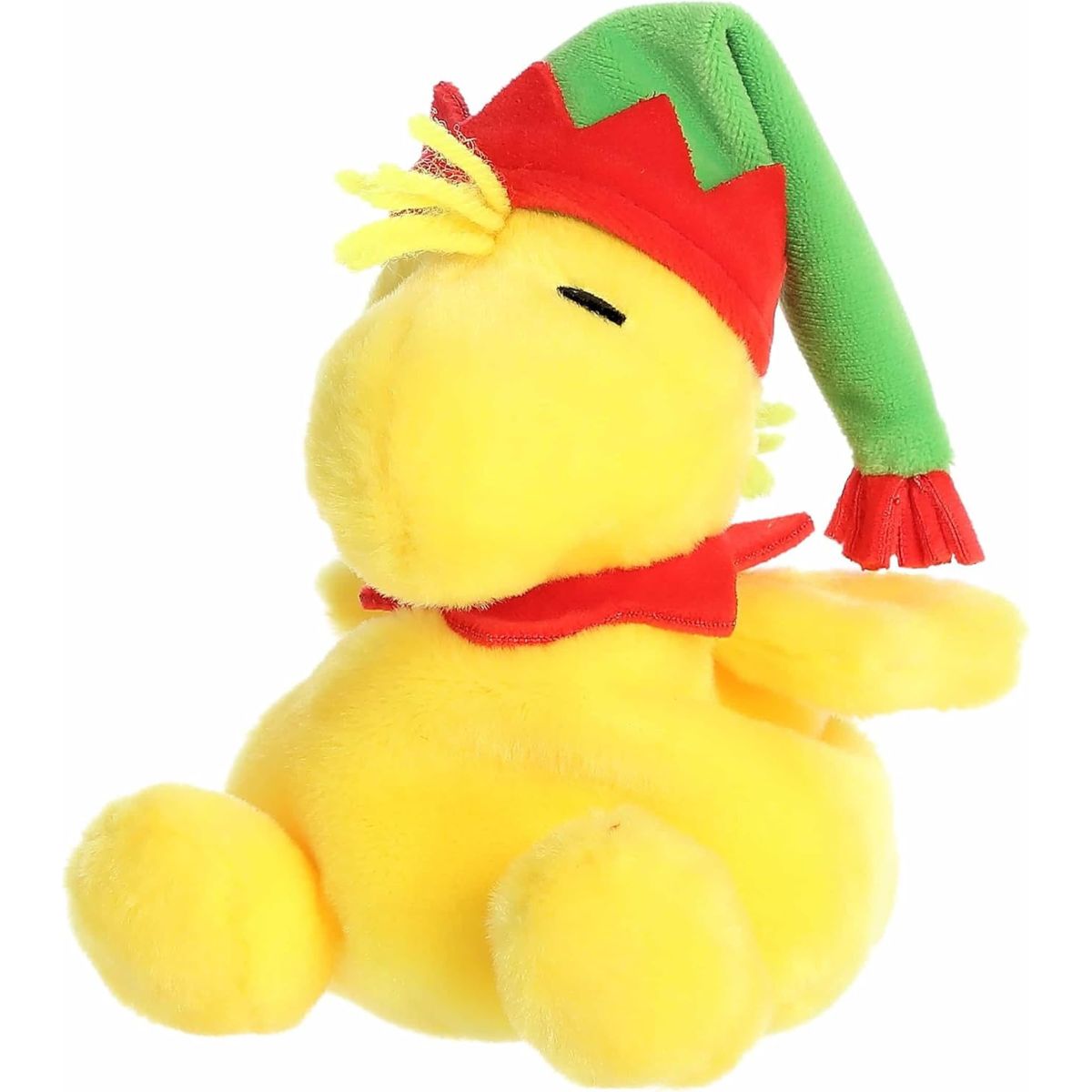 A secondary left-angled front thumbnail of the sitting Elf Woodstock plush highlighting its outspread yellow wings.