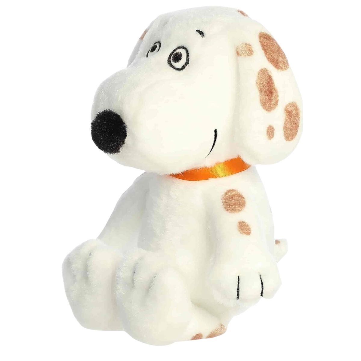 Left three-quarter view thumbnail of the Marbles dog plush sitting balanced on a flat surface.