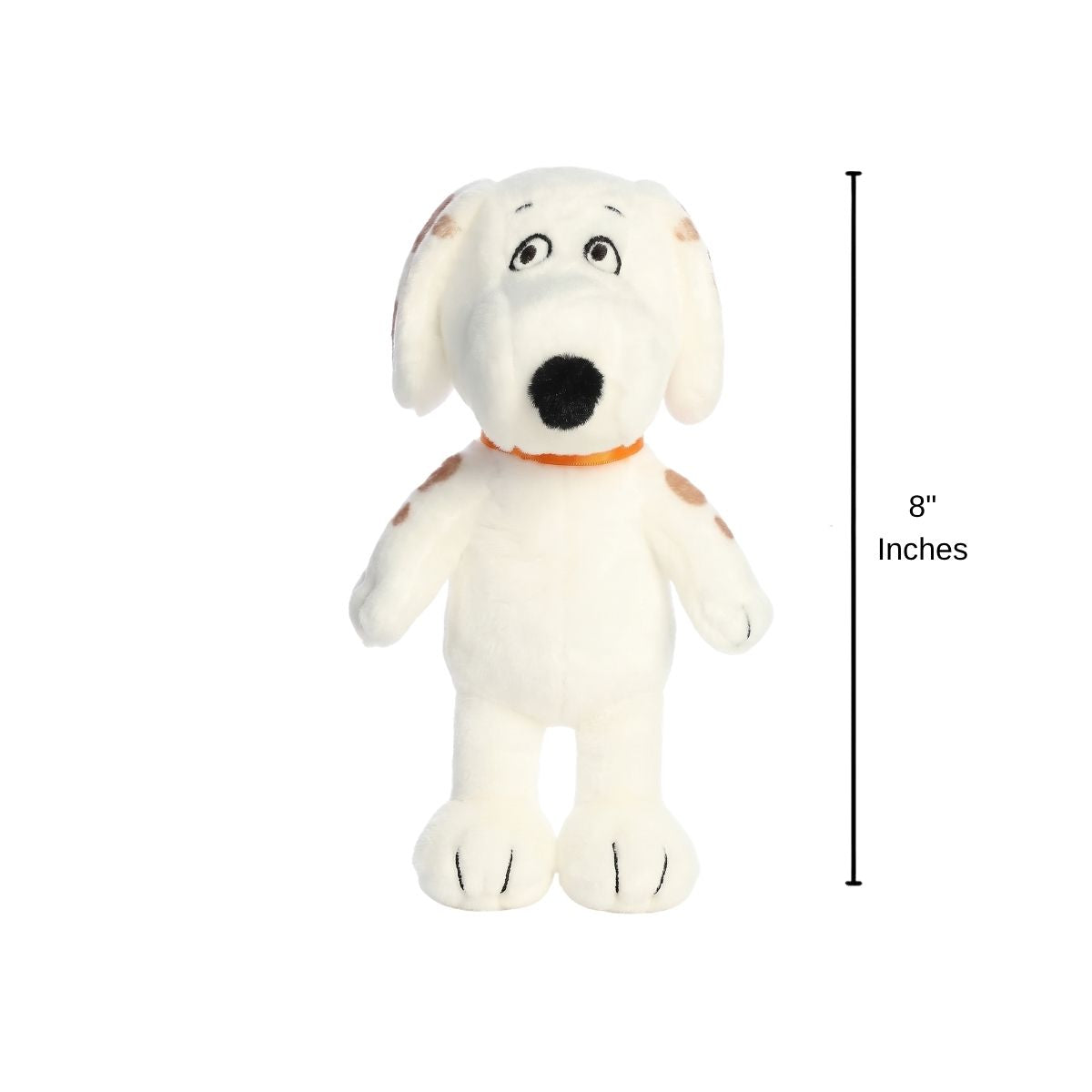 Front view thumbnail of the Marbles plush shown next to an 8-inch height measurement graphic indicator.