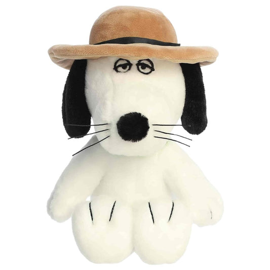 Front view thumbnail of the cute Spike plush sitting straight, highlighting his wide-brimmed brown fedora, long black whiskers, and sleepy eyes.