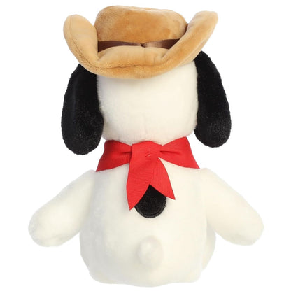Rear thumbnail view of the Aurora Cowboy Snoopy plush displaying his classic black spot and back.