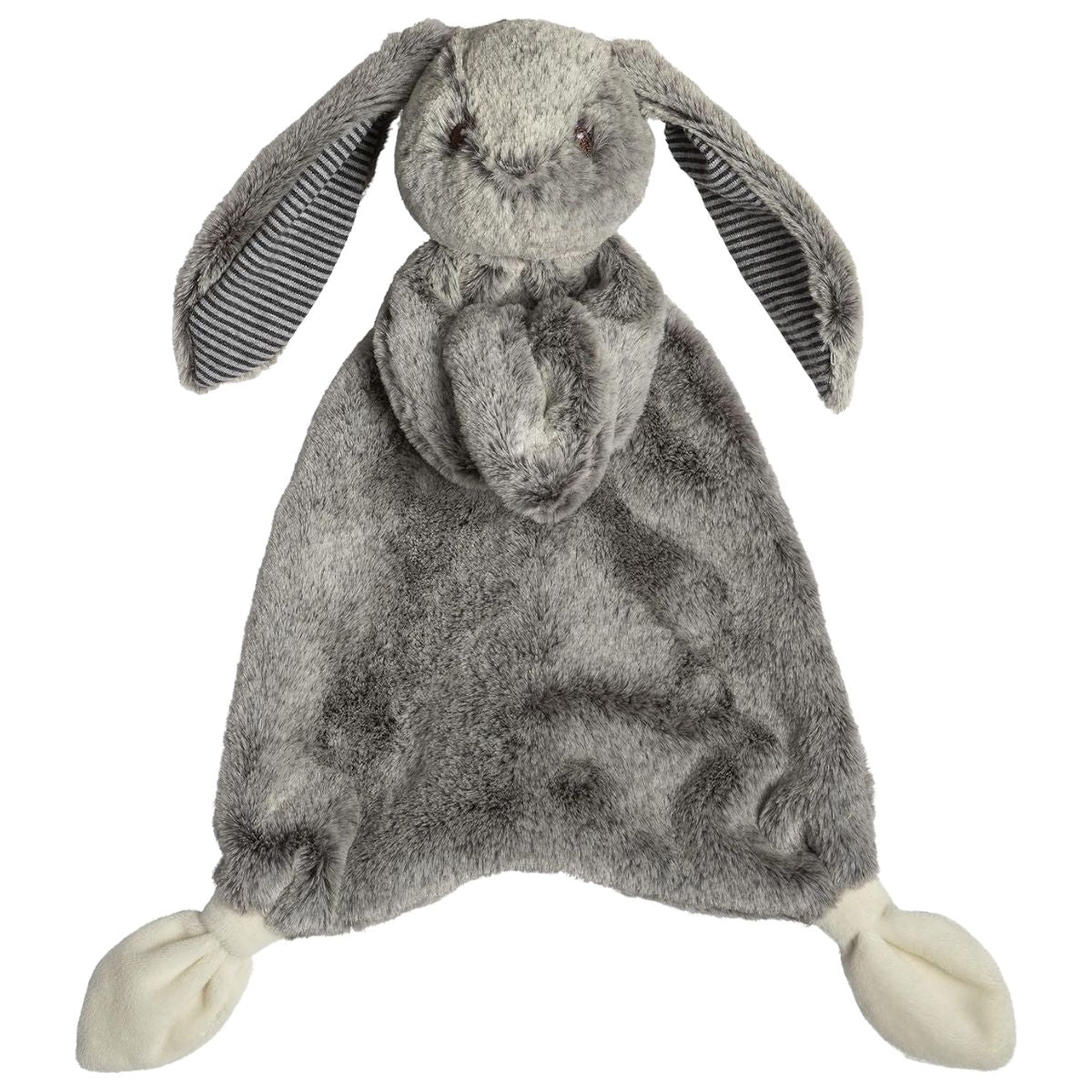 Mary Meyer Silky Grey Bunny Lovey 13-inch baby security blanket and plush toy.