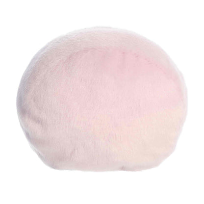Back view of the Aurora lavender smiley plush showcasing its soft pastel purple plush texture.