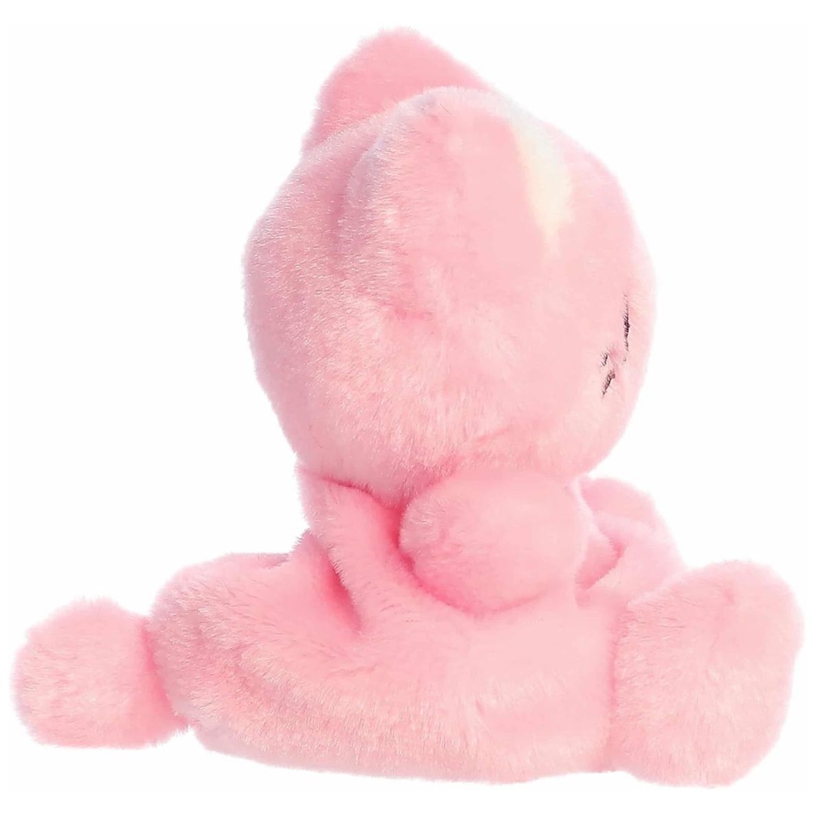 The right side profile thumbnail of the sitting pink cat plush highlighting its round mochi-like body shape.