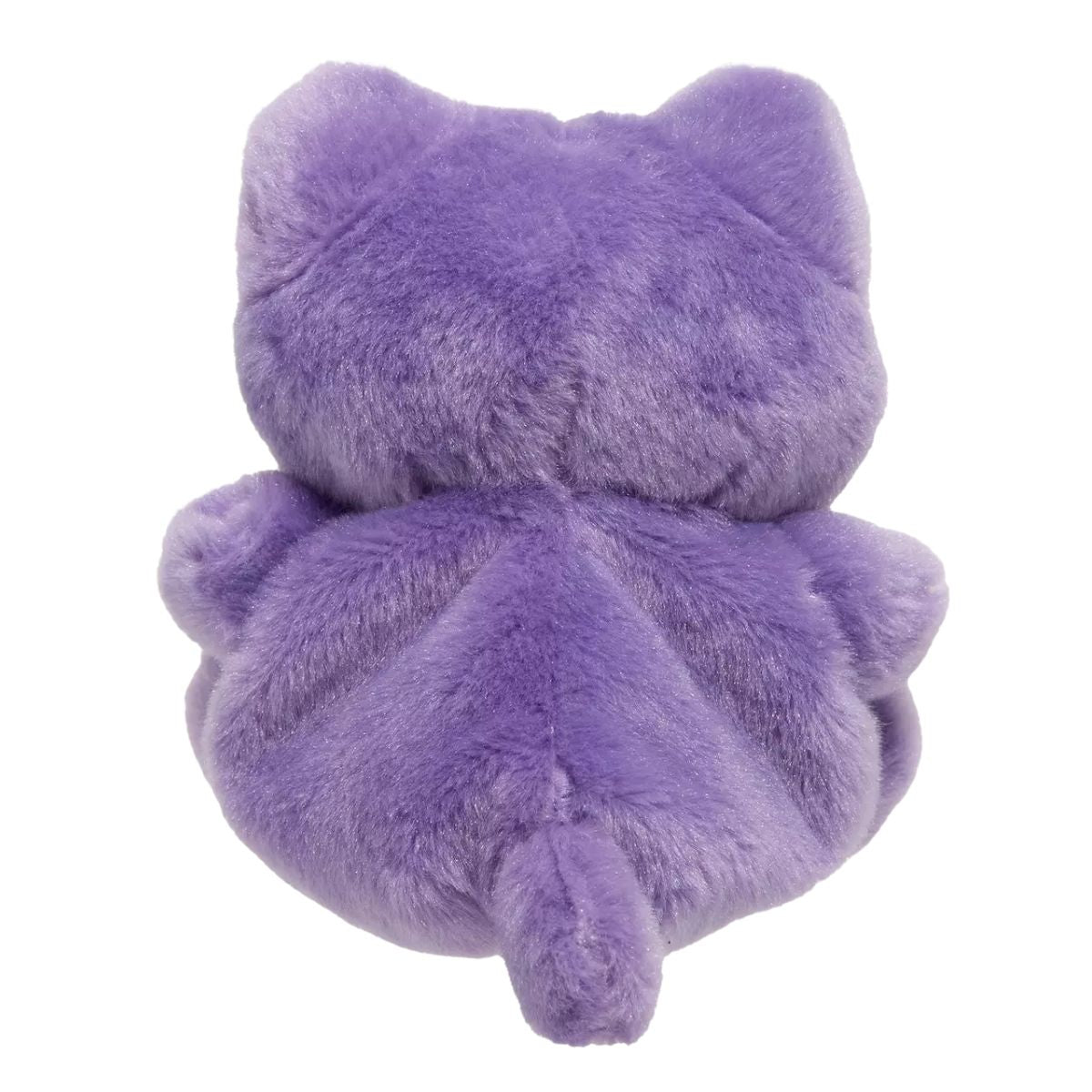 The rear thumbnail view of the deep purple Aurora licensed Meowchi toy displaying its smooth plush back and a tiny pointed cat tail.