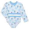 Bluey 2 Piece Toddler Girl Long Sleeve Rashguard Bikini Swimsuit Set, Sizes 2T-5T